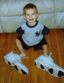 My son trying to fill my shoes!